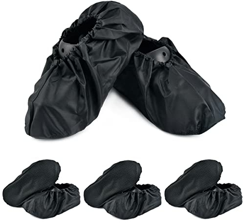 4 Pares Cubiertas de Zapatos Reutilizables,Cubrezapatos Antideslizantes,Cubiertas de Botas Impermeables,funda de zapatos a prueba de polvo para Interiores Protección para el Hogar