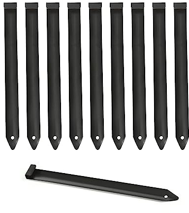 ORVPMVP 20Pcs Metal Landscape Edging Stakes, 8.5In Garden Stakes Landscape Anchoring Spikes for Terrace Board, Landscape Edging Coil, Grass Barrier, Bender Board, Garden Liner, Black