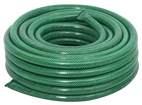 vidaXL Garden Hose Pool Pipe Reel - 30m Water Hose with Fittings, Green PVC, Weatherproof Outdoor Farming & Garden Irrigation