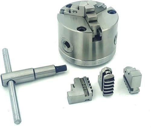 Mandrino autocentrante a 3 ganasce da 80 mm con piastra posteriore per tornio a tavola rotante