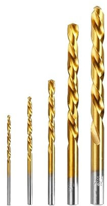 5pcs Twist Drill Bit Left Hand Drill Straight Shank HSS Electrical Drill Power Tool Woodworking Carpentry Accessory