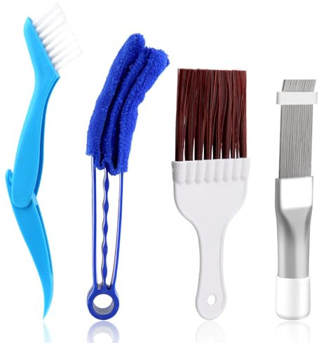 4 Pieza Peines de Aletas de Condensador de Aire Acondicionado,Cepillos de Limpieza de Aleta Cepillo de Condensador de Bobina de Reparación Radiador Evaporador,para Aire Acondicionado&Frigoríficos