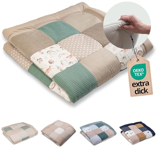 ULLENBOOM Tapis d'Éveil pour Bébé 140x140 cm - 100% OEKO-TEX, Épais et Rembourré - Idéal pour Jeux, Motricité et Sol Enfant -Amis de la forêt