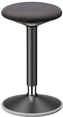 Eigentlich Pendelhocker gepolsterte Sitzfläche, Stehhilfe höhenverstellbar von 56-81 cm, Arbeitshocker schwarz, ergonomischer Steh-Sitzhocker