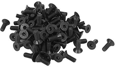 TA-VIGOR 100Pcs Hex Socket Countersunk Head Screw Bolts, M3 x 8mm Alloy Steel Flat Head Socket Cap Screws Bolts Fasteners for Bicycle Motorcycle Repair, Machinery, Household Appliances, Black