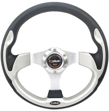 Sportlenkrad Auto Sport Lenkrad Racing Typ Universal 13 Zoll 320MM Aluminium Holzlenkrad(SILVER-01)