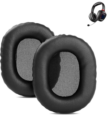 ACCOUTA Ersättningsöronkuddar Kompatibel med Soundblaster Tactic3D Rage Wireless V2.0 Hörlurar Ersättning Öronkuddar med Premium Proteinskinn och Memory-skum