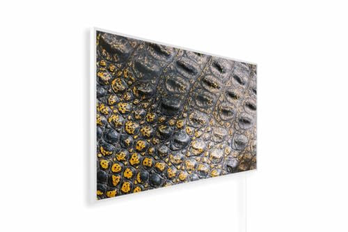 Könighaus Bildinfrarotheizung - 600 Watt | 5 Jahre Garantie | Doppelter Überhitzungsschutz | Ultraflacher Heizkörper für 8-16 m² | Rahmenfarbe: Weiß | Motiv: 09. Reptil