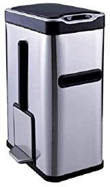 Poubelles à ouverture automatique en acier inoxydable, capacité de 1,8 gallon, apportez votre propre porte-mouchoirs, brosse de toilette, déchets à l'extérieur et à la maison (couleur : champagne) (ac