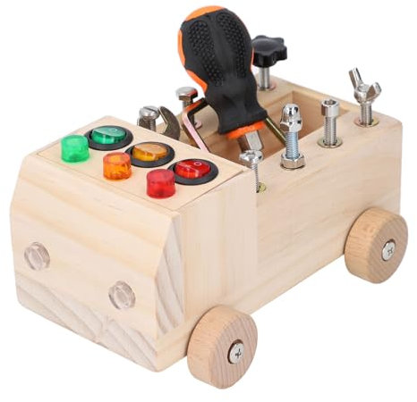 Auto-Schraubendreher-Brett-Set, Montessori-Spielzeug, Feinmotorik-Spielzeug, Schraubendreher-Puzzle-Spielzeug, Pädagogisches Montage-LKW aus Kiefernholz für Kleinkinder, ,