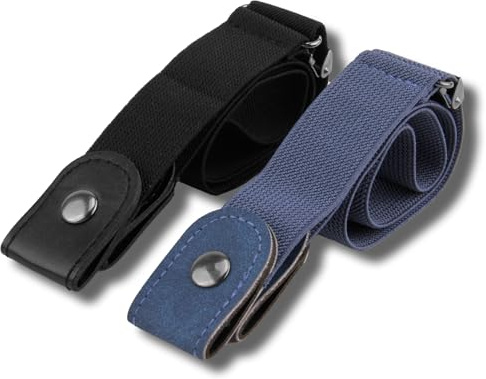 Smomend 2pcs Cintura Elastica Senza Fibbia, Cintura Invisibile Da Donna Uomo, Cintura Senza Fibbia, Cintura Elastica Regolabile Senza Fibbia Per Donna, Accessorio Versatile Per Ogni Outfit