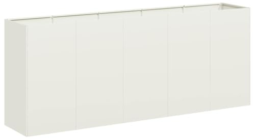 vidaXL Fioriera Bianca 200x40x80 cm in Acciaio Laminato a Freddo