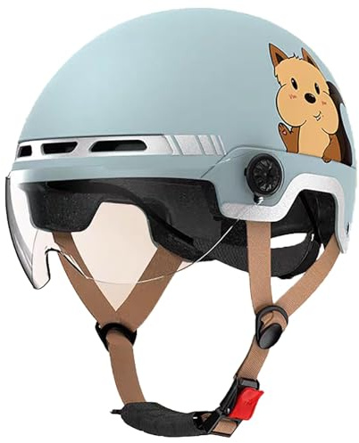 Casco Motociclista Progettato Per Bambini Dai 3 Agli 8 Anni, Casco Motociclista Aperto Con Visiera E Cinturino A Sgancio Rapido, Casco Motociclista Leggero Certificato DOT/ECE B,52-56cm