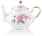 Sweejar Home Porcelain Teapot, Vintage Floral Gold Rim Design Ceramic Tea Pot, Flower Tea Loose Leaf Teapot, Coffee Pot, Women and Tea Lovers, 800ml, 3-4 Cups (Pink Flower)