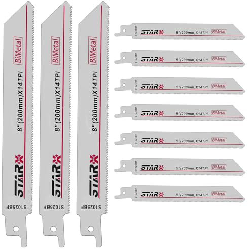 Lame per sega alternativa, 10 pezzi, 150 mm, 6TPI per taglio del legno, compatibili con seghe Scorpion DeWalt, Bosch, Ryobi e Black and Decker, lame ad alte prestazioni per fai da te e uso