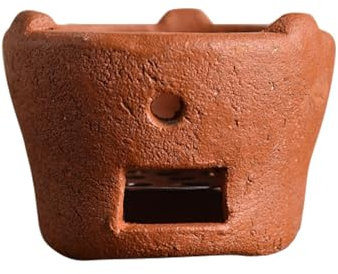 Petit RéChaud à Charbon De Bois En Argile Avec Grille, Socle En Bois Et Filet De Barbecue – RéChaud Portable En Argile Pour Cuisiner En Plein Air, Pique-Niquer Et Barbecues Dans Le Jardin