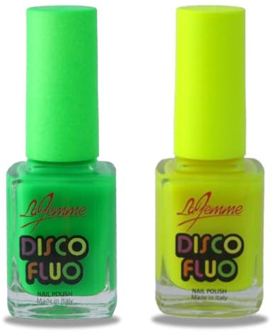 Neon Nail Polish – Bright, Quick-Drying & Long-Lasting Fluorescent Nail Paint – No UV Needed High-Gloss Finish for Bold Nails (Green + Yellow, Pack)