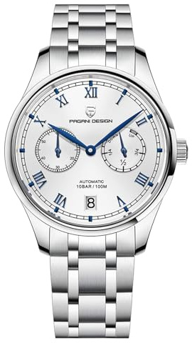Pagani Design Herrenuhr Classic 41mm Automatik Mechanische Edelstahluhr Saphirglas Wasserdicht Datum Luxus Casual Uhr
