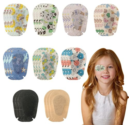 KASESSS 27 Pezzi Bende Oculari per Bambini, Cartone Animato Benda Occhio Pigro Bambini, Usa e Getta Traspiranti Benda Oculare per bambini, per Occhio Pigro Ambliopia(9 Stili)