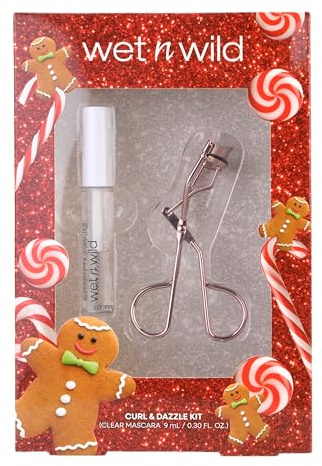 Wet n Wild Curl and Dazzle Kit, Set Make-up Occhi con Piega Ciglia + Mascara in Gel Trasparente per Ciglia e Sopracciglia dalla Formula Nutriente