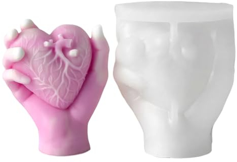 Stampo in silicone multiuso a forma di cuore per creare cemento e gesso facile da demolire, stampo multiuso in silicone