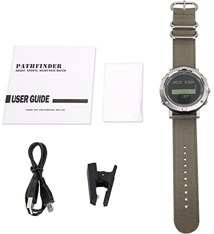 Mavaol Orologio da Polso Digitale Unisex con frequenza cardiaca, altimetro e barometro (FR923A Bianco Argento con Caratteri Neri su Bianco)