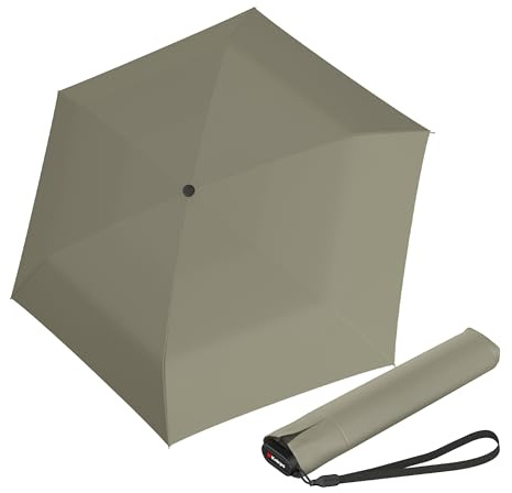 Knirps US.050 Ultra Light Pocket Size Manual Rain Umbrella in Moss – 4oz Portable Travel Umbrellas with 35 Quick Dry Canopy, Windproof up to 62mph, Matching Quick Dry Protective Cover Included