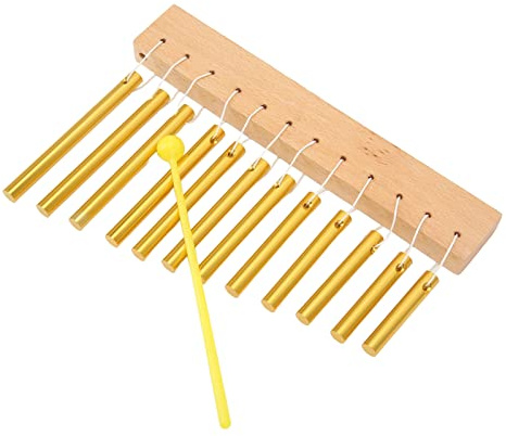 RiToEasysports Scacciapensieri in legno composito, metallo, ornamento, 12 chiavi, pregevole fattura, applicabile per meditazione, yoga, sorella, oro