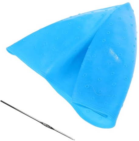 HEATSHAKING Gorro de Silicona para Resaltar Cabello Azul, Tapa Reutilizable para Teñir y Mechas, Accesorio Profesional para Salón y Uso Doméstico, Herramienta Versátil para Cuidado Capilar