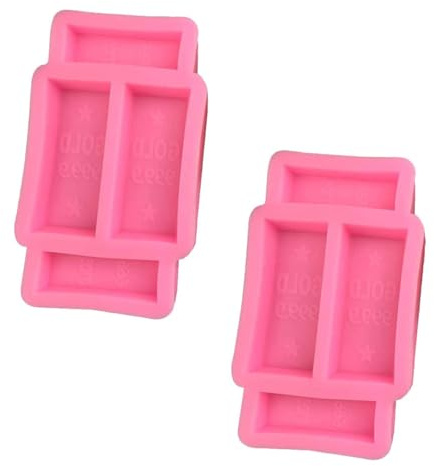HOUDERCO 2pcs Gold Brick Silicone Mold Creative Design Chocolate Mold Candy Mould Environmentally Friendly Easy to Clean for Home Baking
