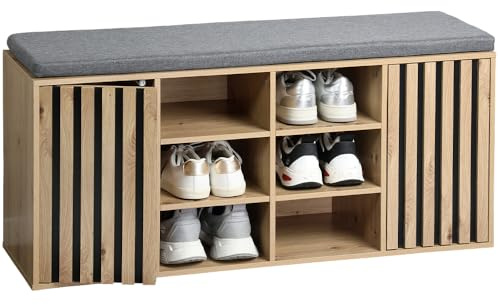 Kesper | Schuhschrank mit Sitzkissen, Sonoma Eiche, 103 cm | 1594713