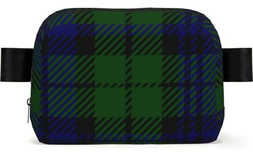 Black Watch Tartan Plaid,Quadratische Hüfttasche, Reise-Bauchtasche, lässige Brusttasche, Gürteltasche für Damen und Herren