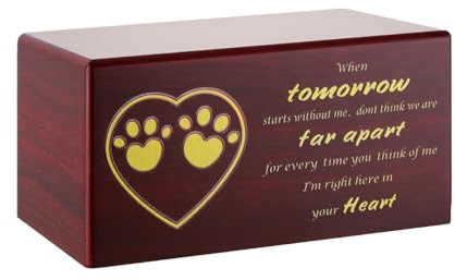 YROHGKPN Caja de cenizas para gatos, entierro de mascotas, caja de cremación con palabras conmemorativas, urnas de madera, recuerdos, cajas funerarias, cajas funerarias para mascotas