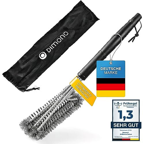 Dimono® Profi Grillbürste BBQ Bürste für 360° Reinigung aus Edelstahl - Outdoor, Grill und Barbecue schneller reinigen (Standart)
