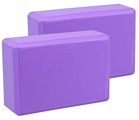 Exerz Yoga Blocks 2 Pack EVA Foam Gym Bricks Pilates Stretch Purple