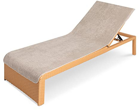 JEMIDI Housse Chaise Longue - Protection Chaise de Jardin 200 x 75 cm en Coton - Serviette Grande Taille pour Plage Piscine Bronzage