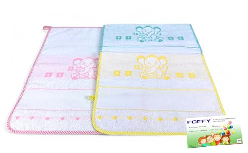 Tex family SET 3 ASCIUGAMANI ASILO POPPY | cm. 40x55 puro cotone con tela AIDA da ricamare (Set Femmina)