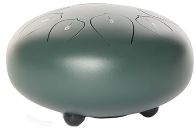 Fame Steel Tongue Drum 8“, Green, Handgefertigte Zungentrommel, acht Töne, Pentatonic F, Stahl, mit Tasche u. Schlägeln, Healing Drum, 8“ (20,3 cm)