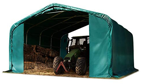 Weideunterstand 6x6 m PVC Plane 850N wetterfester Unterstand Lagerzelt grün für Erduntergrund