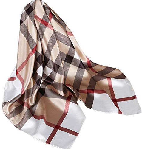 Ecroon Damen Seide Gefühl Schal Halstuch Schal Frauen Elegant Seidenschal Business Seidentuch Scarf Bandana Taschentuch Ansatz Handgelenk Kopftücher