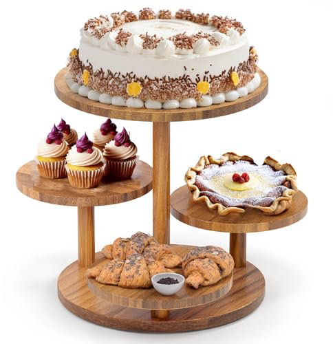 HURZMORO Soporte de 4 niveles para 50 cupcakes, soporte para postres, pasteles, donuts, frutas y pretzels para Navidad, bodas, cumpleaños