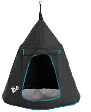 TP Toys UFO-tält Black Edition - hänghytt för barn, metall och nylon, observationsfönster, för 2 barn - från 3 år - för utomhusbruk