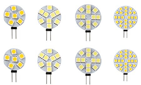 BFYNDE YFcaiheng G4 LED Round Range Hood Bulb 12v SMD5050 6/9/12/24 Leds SMD LED Boat Light White/Warm White Bulb Lamp Spot Light (Color : Warm white, Size : C-1.8W 9Led)