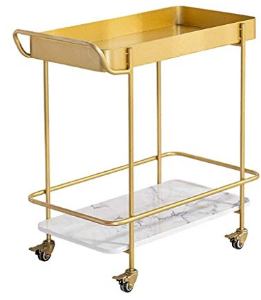 GagalU 2 Tier Clearing Trolley, Large Serving Hairdresser Rolling Storage Rack Cart with Locking Wheels, Perfect for Kitchen, Hotels, Restaurants and Care Homes