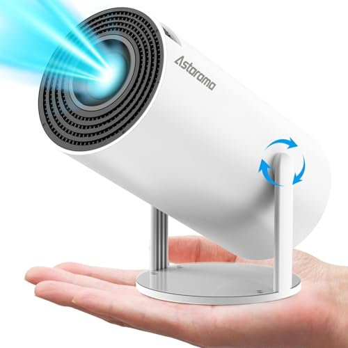 Mini Proiettore, 4K Videoproiettore Full HD, Proiettore Portatile Correzione Trapezoidale Automatica, 2.4/5G WiFi Bluetooth 5.0, Android 11.0, Schermo da 130”,Rotazione di 180 Gradi