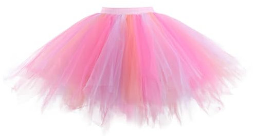 Tüllrock Bunt Fasching Damen Kostüm Tanzrock Regenbogentüll Kostüm Erwachsene Peticoatrock Faschings Led Rock Damen Tüll Rock Petticoats Fasnachtskostüm Rosa Rock Ballettkleid Damen