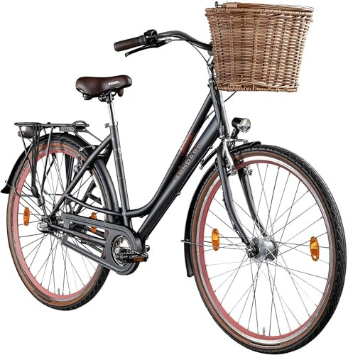 ZÜNDAPP C800 Damenfahrrad 28 Zoll mit Nabenschaltung 3 Gang Retro Fahrrad Damen 155-175 cm Cityfahrrad mit Rücktrittbremse (Silber, 50 cm)
