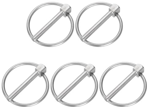 QUARKZMAN Perni Scatto Rotondi Acciaio Inossidabile, 5pz 1/4 x 1-3/4 per Barche, Kayak, Canoa, Rimorchio, Carrello, Camion, Tosaerba, Argento