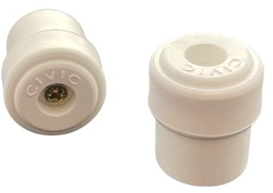 Lot de 4 Butoirs Tougom CiviC MADE IN FRANCE en élastomère blanc. Diamètre 32mm, Hauteur 36mm