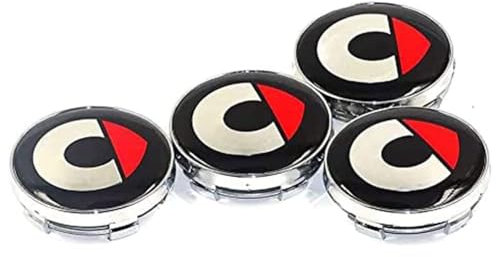 PjjxQf 4 Stück Auto Felgenabdeckung Radnabenkappen Wasserdicht Nabendeckel Radnabendeckel Badge Decoration Zubehör für Smart Fortwo Forfour 451 453 60 mm